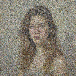 a portrait photograph of a young woman by Irving Penn, art by Guy Denning and Jeremy Mann, impasto oil painting
