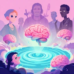 gekkolings, gelatin brains, vortices micro water, lovecraftian pixiv fanbox, dramatic lighting, maximalist pastel color palette, splatter paint, pixar and disney concept, graphic novel by fiona staples and dustin nguyen, peter elson alan bean wangechi mutu, clean cel shaded vector art, on artstation