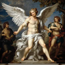 benjamin netanyahu as cupid, baroque, rococo, by raphael and botticelli