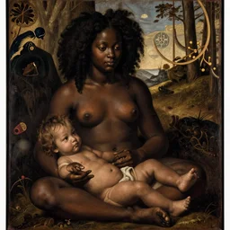 the birrh of the black venus! by sandro boticceli, renaissance painting, trending on artstation