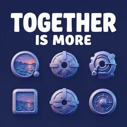 TOGETHER is more -  Data NFT Season 1 contributor in seapunk style featured on artstation in the style of Monet - series element 1