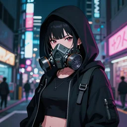 cyberpunk anime girl in hoodie, cyberpunk gas mask, potrait, street night, grafity, beautiful face, grafity, arcane, action, tokyo street, detail, good face, pose model, concept art, style of arcane, 2 d, style of yoji shinkawa, pan ren wei, col price, atey ghailan, greg rutkowski, aesthetic