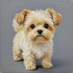 a beautiful painting toy dog, by jean michel basquiat award - winning art in realistic realistic oil painting