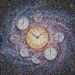 clocks inside a nebula