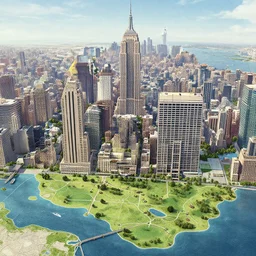 new york city in the style of civilization vi