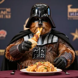8 k award winning photo fat darth wader eating jabba