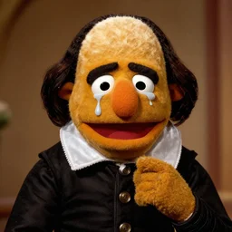 william shakespeare crying, as a muppet