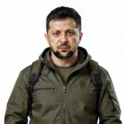 Detailed portrait of Volodymyr Zelensky close to reality in 2022, in game style 8k in a detailed assassin costume from the assassin computer game, on a white background,