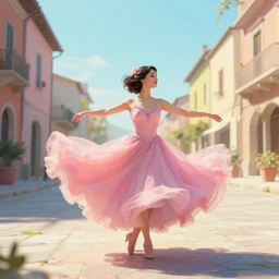 💃, panorama, style guido borelli, artstation, cinematografic, vivid pastel colors