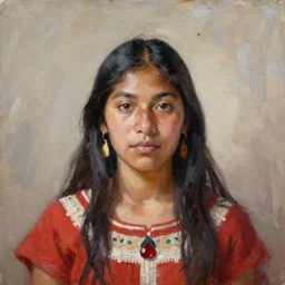 portrait of an inca woman ( 3 5 ) from mesoamerica, an oil painting by ross tran and thomas kincade