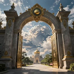 The gate to the eternal kingdom of heavens, fantasy, digital art, HD, detailed.