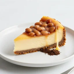 cheesecake made of baked beans and dirt on a plate, dslr, food photography, f3.5