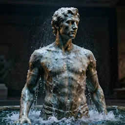 water sculpture of a man, photorealistic, cinematic lighting, 8 k, extremely detailed
