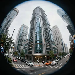 street view, dystopian!!!! ( ( ( utopian ) ) ), trending on artstation, fisheye!!! lens