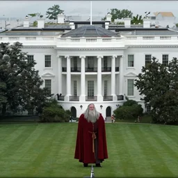 gandalf attacks the white house, cnn news footage taken from above.