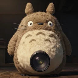 fluffy creature by Hayao Miyazaki, dramatic lighting, intense, incredibly detailed, studio, 85mm Sigma Art lens