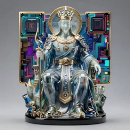 ( ( god king of ai art ) ), by rene lalique, highly detailed,, by william - adolphe bouguerea, ( ( mutually assured digital destruction ) ) by gustav klimpt, cpu gpu wafer, glitch art