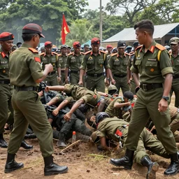 the burmese military mass surrendering to the rebels