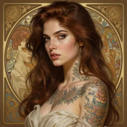 ultra realistic illustration, a hot brunette tattooed slavic woman in her late 2 0's, intricate, elegant, highly detailed, digital painting, artstation, concept art, smooth, sharp focus, illustration, art by artgerm and greg rutkowski and alphonse mucha