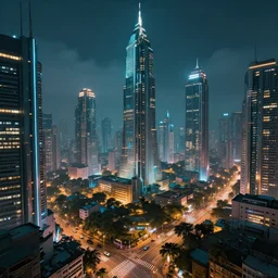 Sri Lankan City, reimagined as a cyberpunk dystopia