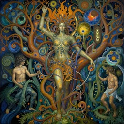divine chaos engine by roger dean and andrew ferez, symbolist, visionary, art forms of nature by ernst haeckel, m. w. kaluta