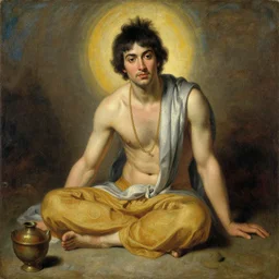 male, hinduism, painting by gaston bussiere, greg rutkowski, j. c. leyendecker, tom of finland