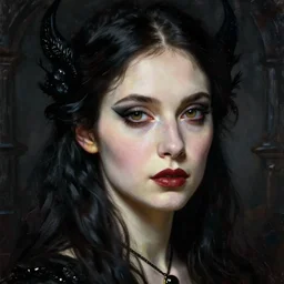 portrait of a beautiful woman, gothic, high detail, oil painting by giger