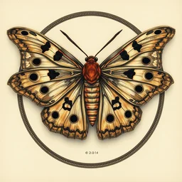 portrait of a moth. shin hanga and kawanabe kyosai and cory loftis and rossdraws and wlop and jung gi kim rule of thirds
