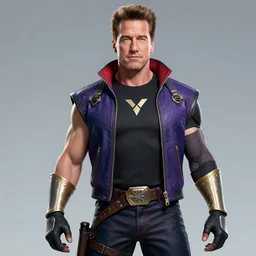 Arnold Schwarzenegger as valorant character vray 4k ultra sharp