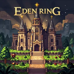 elden ring capitol, pixel art, bit, scene