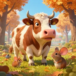 epic professional digital art of ((((🐄 !!!!🐭 !!!!🍁, best on artstation, cgsociety, wlop, cosmic, epic, stunning, gorgeous, much detail, much wow, masterpiece