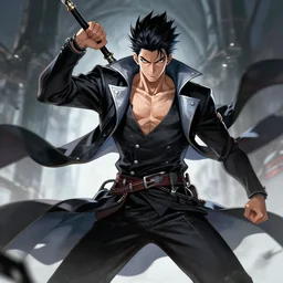 highly detailed portrait of an antagonist from a light novel, an epic character design, defensive pose