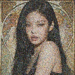 a portrait of a  very seductive Jennie Kim Blackpink, in the style of WLOP and  Alphonse Mucha and Ross Tran, realistic, seductive, closeup, facing the camera, dramatic lighting