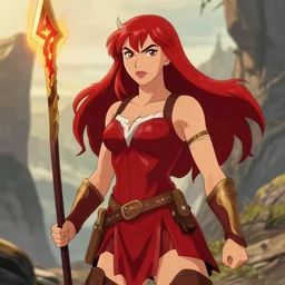 Madelaine Petsch as Red Sonja, heroic, fantasy, trending on deviantart