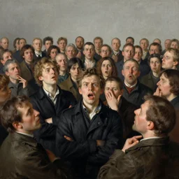 big crowd of aggressive selfish people thinking they're doing ok playing by silly arbitrary rules by james ensor