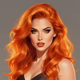 a stunning upper body portrait of a beautiful woman with fiery hair by marvel comics, digital art, trending on artstation