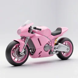 a futuristic pink motorbike in a white room. octane render. unity engine. trending on artstation.