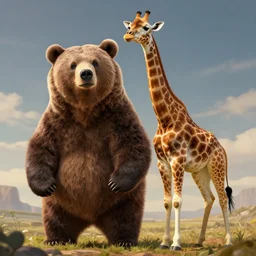 epic professional digital art of bear and giraffe hybrid , best on artstation, cgsociety, wlop, Behance, pixiv, cosmic, epic, stunning, gorgeous, much detail, much wow, masterpiece, UHD, 8K