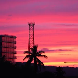 real life synthwave sunset 8 k resolution, photograph