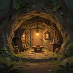 mythological mythos legend legendarium mystical mysterious intriguing small cozy cave home. matte. digital art. trending. artstation, deviantart, artslant, etsy, pixiv, artfol, artbox, cgsociety, gfxartist, 3 dvf, artful, instagram, pixels, zatista, artpal, guangjian, beeple,
