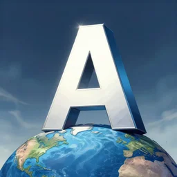 an epic comic book style painting of the letter a towering over the world, the letter a, font, trending on artstation, dynamic lighting