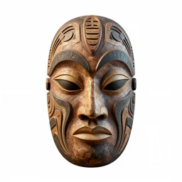engraved tribal mask, clean 3d render, octane render, isolated on a pure white background, centered, entire object in frame, sharp focus, soft studio lighting