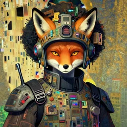 portrait of a fox as a gundam pilot, with an intricate, detailed, urban inspired hiphop afro futuristic helmet, vector behance hd jesper ejsing, rhads, makoto shinkai, lois van baarle, ilya kuvshinov, rossdraws, hd, 3 2 k, ilya kuvshinov, gustav klimt