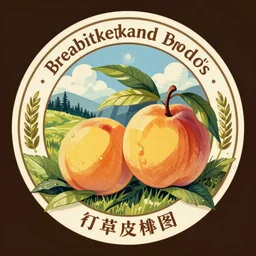 vintage food label for yellow peaches. can.