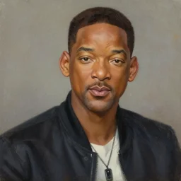 oil painting of will smith
