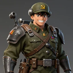 smiling cheerful soviet communist doomguy, very intricate, anime, militaristic, unreal engine, highly detailed, by artgerm, sakimichan, greg rutkowski and boris vallejo