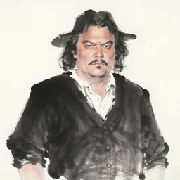 chinese ink painting of jack black
