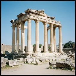 ruins of temple of neptune fallen columns kodak portra 4 0 0