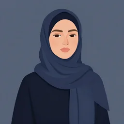 woman in hijab illustration in the style of patrick nagle