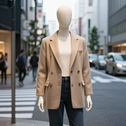 an ue 4 mannequin in a street in tokyo